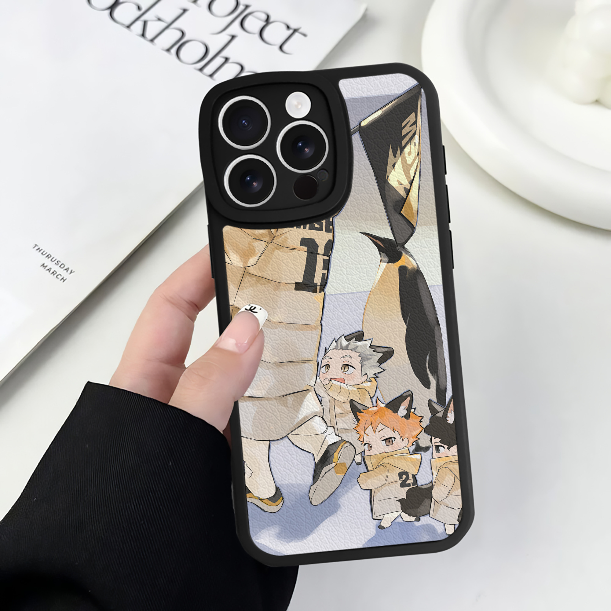 （画像用） ハイキュー!! Haikyu!! 【iPhone 16シリーズ対応】シリコンスマホケース（レザー調） 材質：シリコン